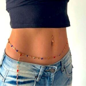 Multi Color Bead Waist Chain